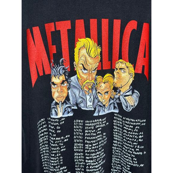 Metallica Cartoon North America 1996 Tour Vintage Reprint Single Stitch T-shirt - Picture 5 of 8